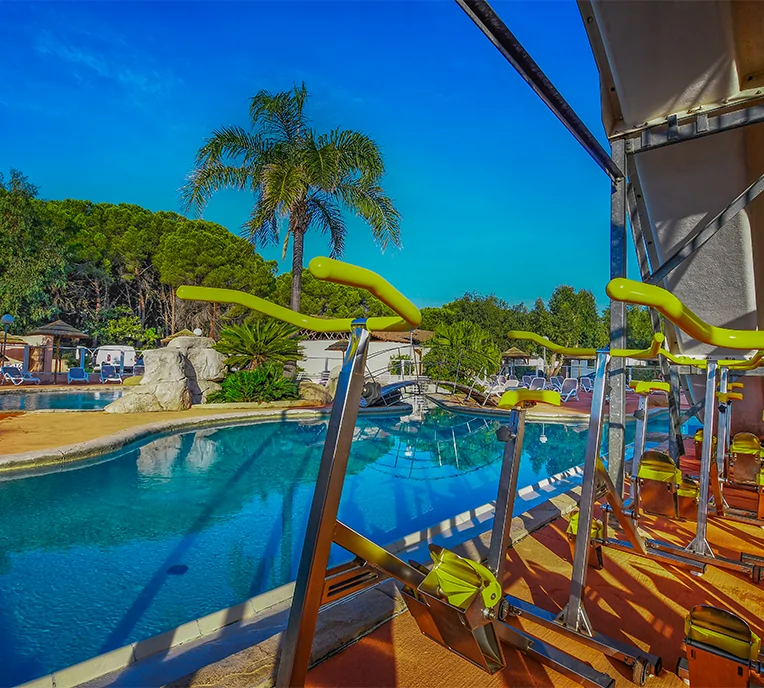 Aquabike am Pool Camping les castors
