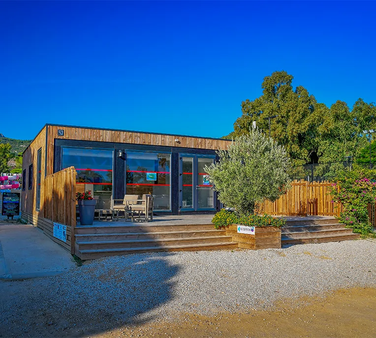 around the snack bar and reception area camping bella vista