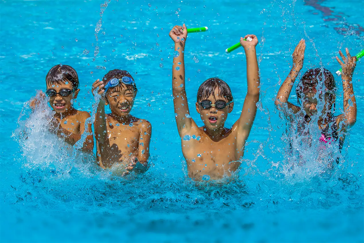 Schwimmen in unserem Wasserpark in Calvi Camping l'international